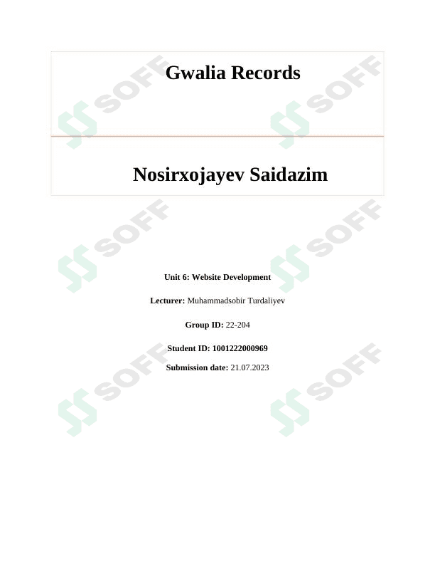 Assignment website 1