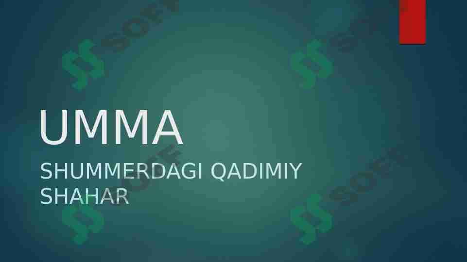 UMMA - SHUMMERDAGI QADIMIY SHAHAR 1
