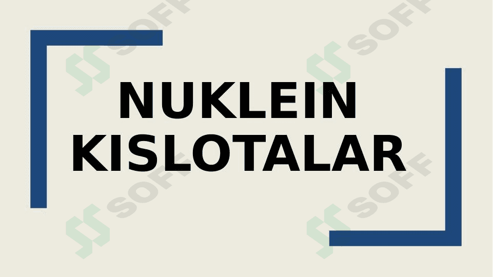 Nuklein kislotalar 1