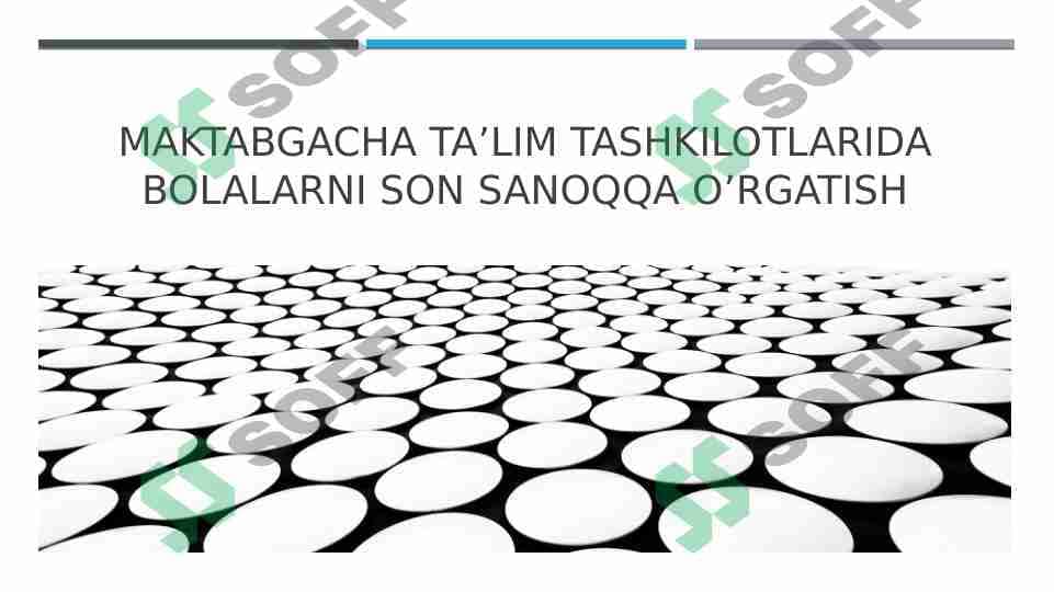MAKTABGACHA TA’LIM TASHKILOTLARIDA BOLALARNI SON SANOQQA O’RGATISH 1