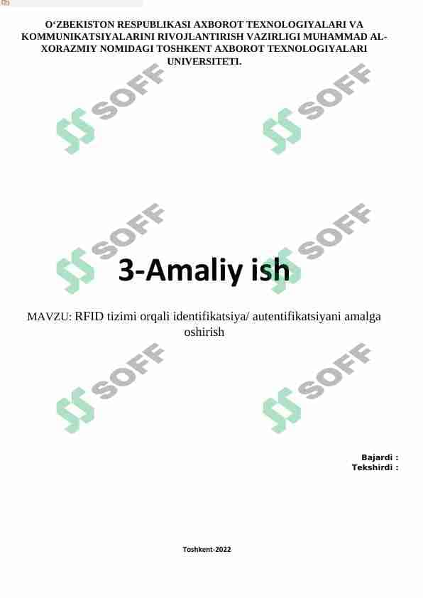 RFID tizimi orqali identifikatsiya autentifikatsiyani amalga oshirish 1
