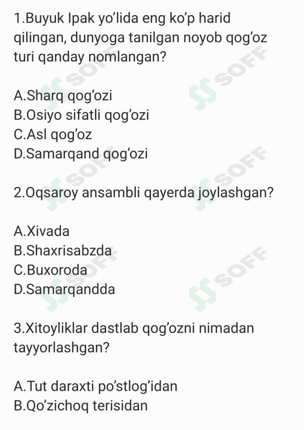 Tarixdan test 1