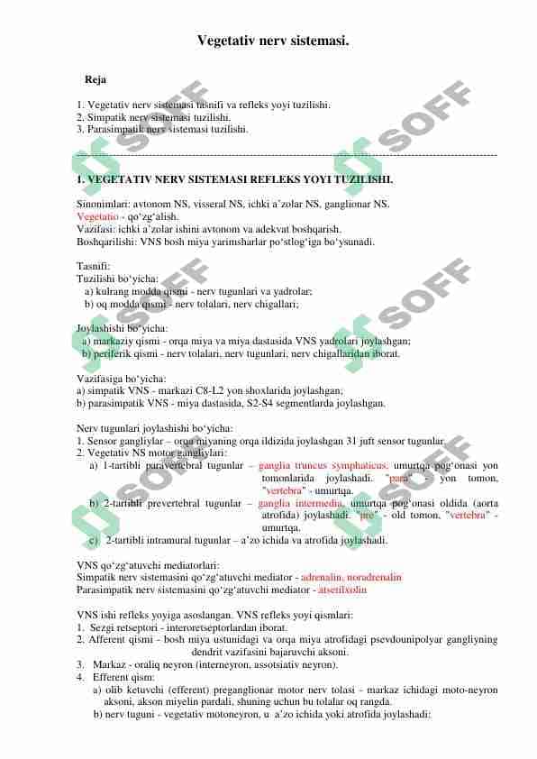 Vegetativ nerv sistemasi 1