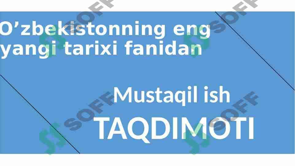 O'zbekistonning ma'naviy va madaniy taraqqiyoti 1