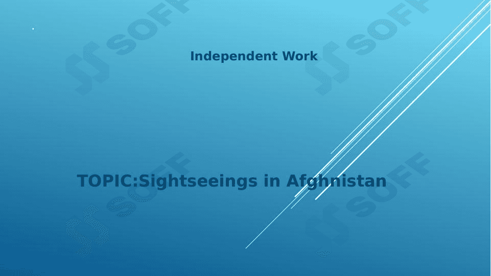 Sightseeings in Afghanistan 1