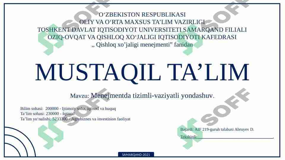 MENEJMENTDA TIZIMLI VAZIYATLI YONDASHUV 1