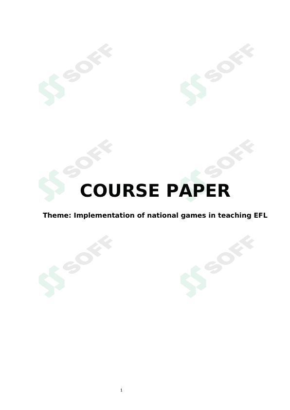 Implementation of national games in teaching EFL