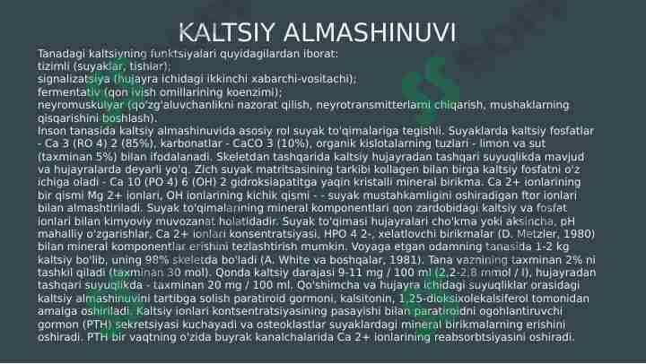KALTSIY ALMASHINUVI 1