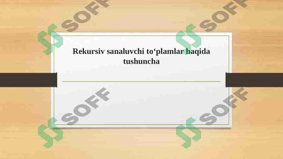 Rekursiv sanaluvchi 1