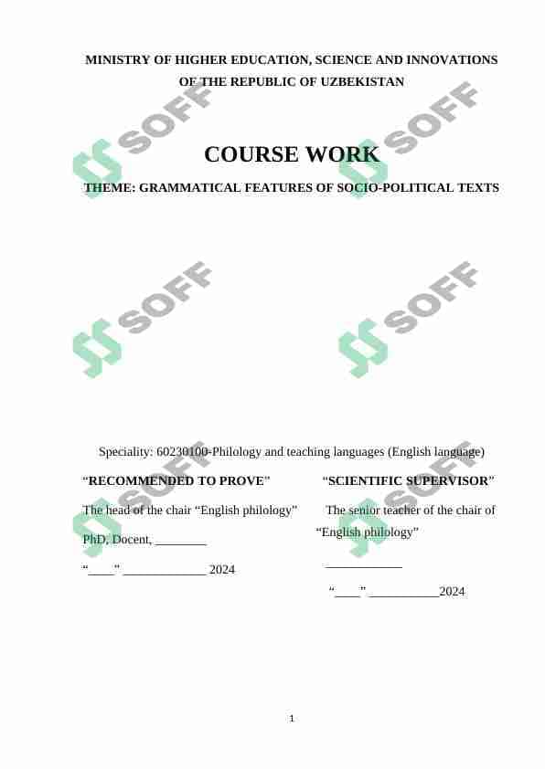 Grammatical features of socio-political texts 1