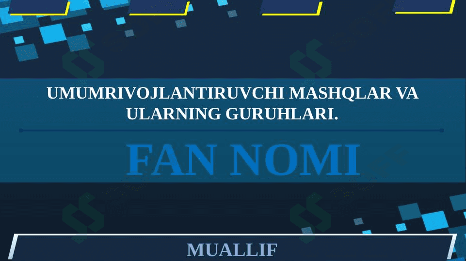 Umumrivojlantiruvchi mashqlar va ularning guruhlari 1