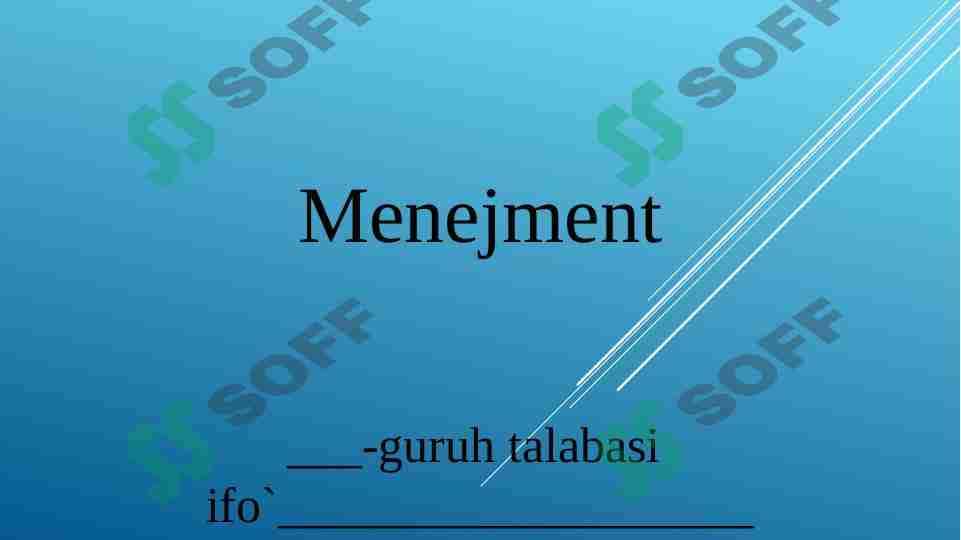 Menejment Menejer 1