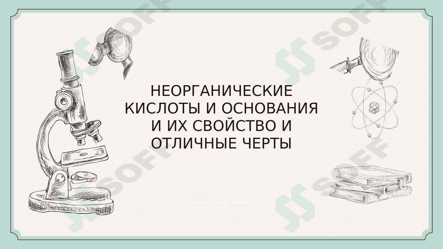 НЕОРГАНИЧЕСКИЕ КИСЛОТЫ И ОСНОВАНИЯ И ИХ СВОЙСТВО И ОТЛИЧНЫЕ ЧЕРТЫ 1