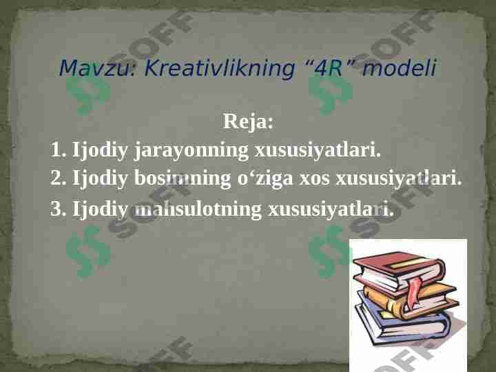 Kreativlikning “4R” modeli 1