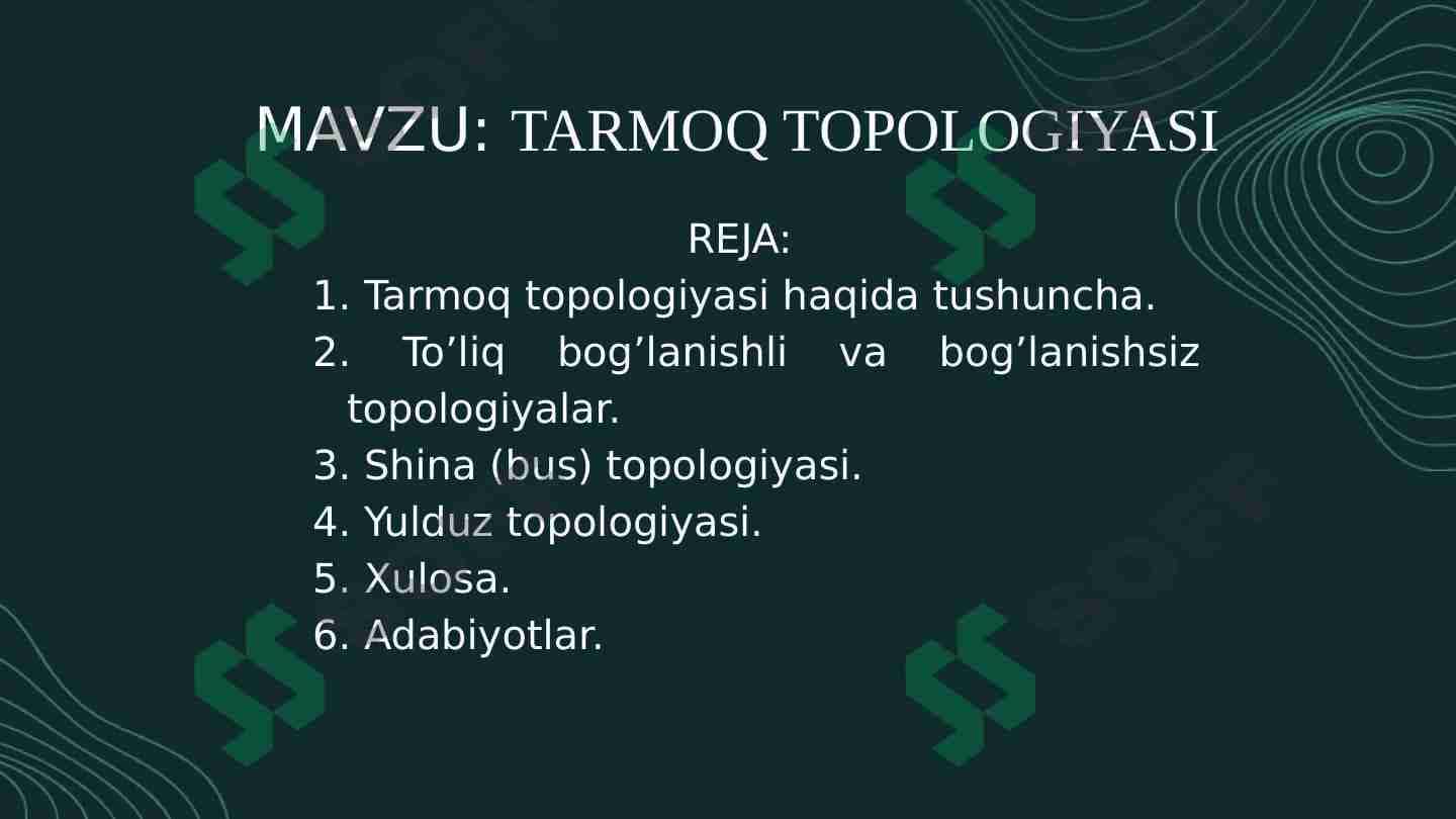 Tarmoq topologiyasi 1