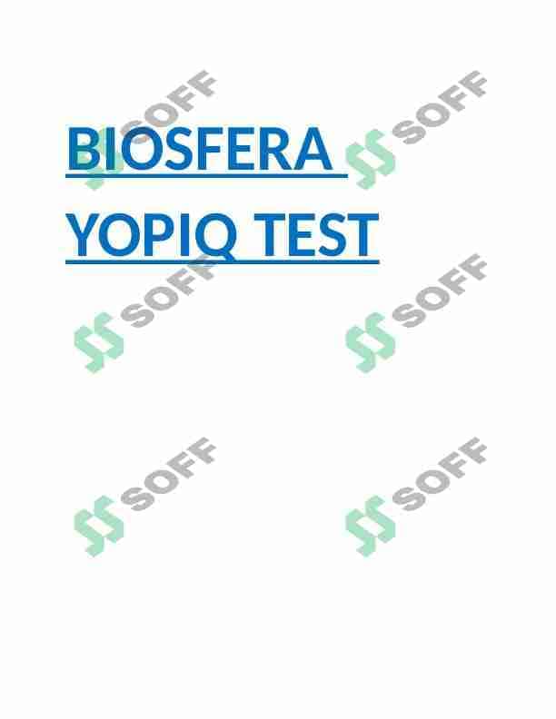 BIOSFERADAN 26TA YOPIQ TEST 1