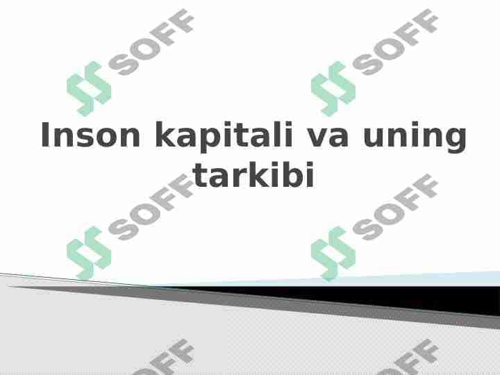 Inson kapitali va uning tarkibi 1