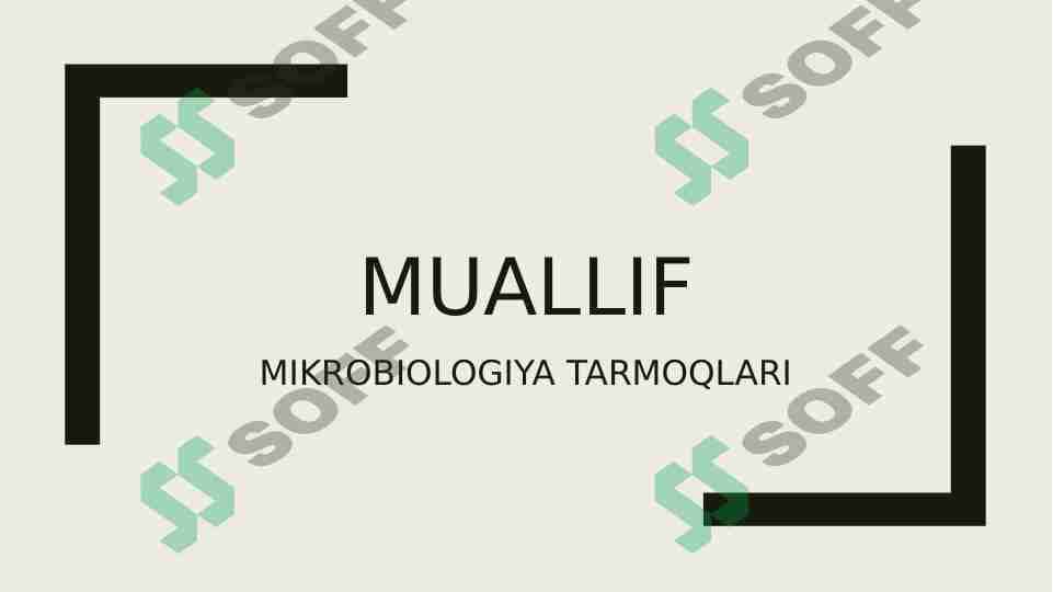 MIKROBIOLOGIYA TARMOQLARI 1