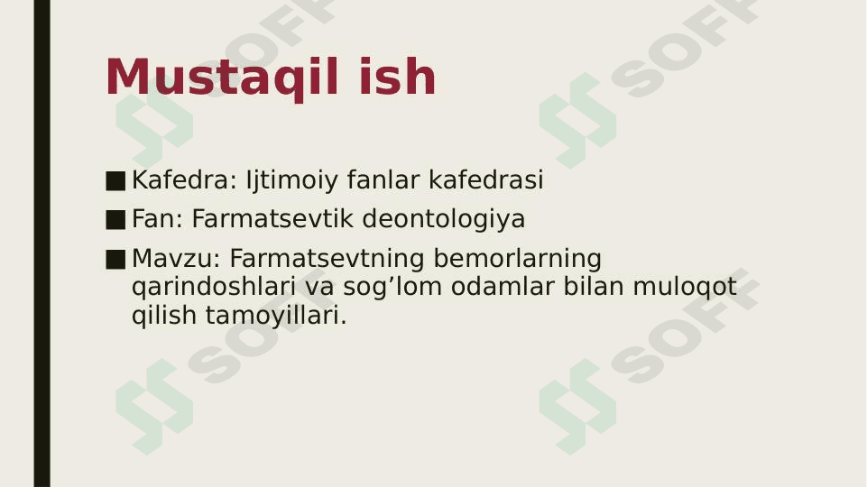 Farmatsevtning bemorlarning qarindoshlari va sog’lom odamlar bilan muloqot qilish tamoyillari 1