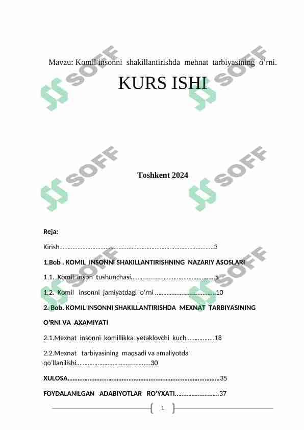 komil insonni shakillantirishda tarbiyaning o'rni 1