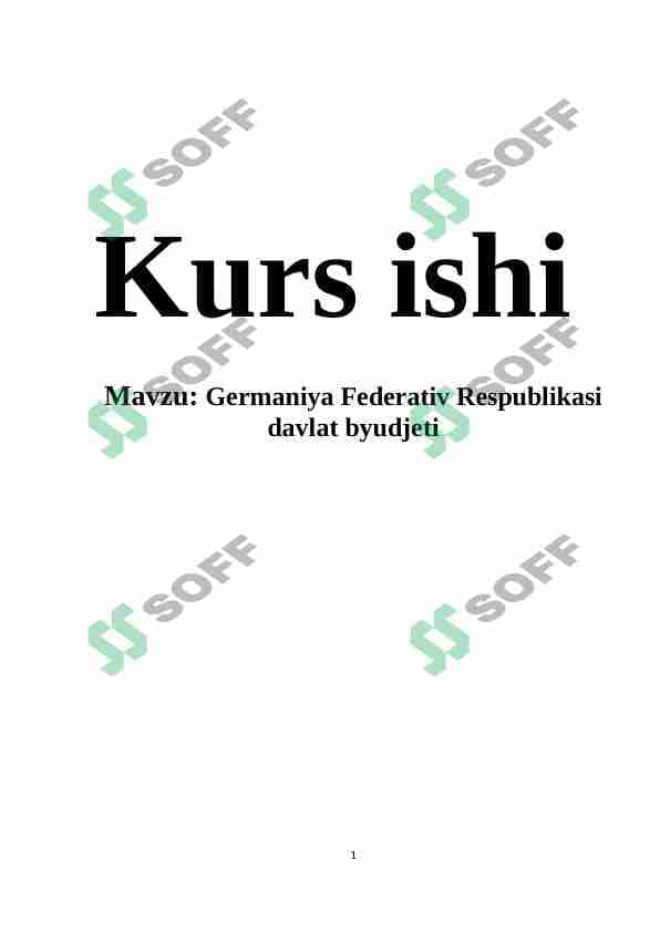 Germaniya Federativ Respublikasi davlat byudjeti 1