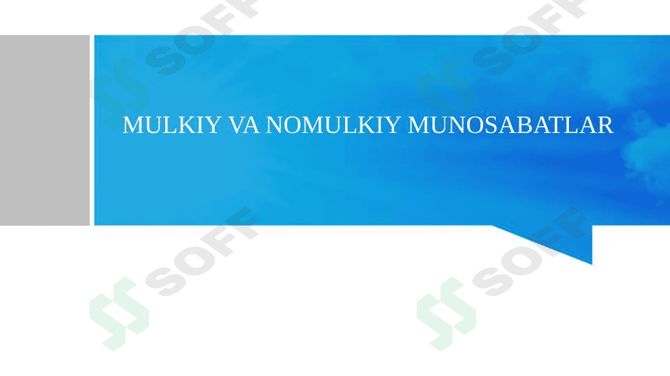 mulkiy va nomulkiy munosabatlar 1