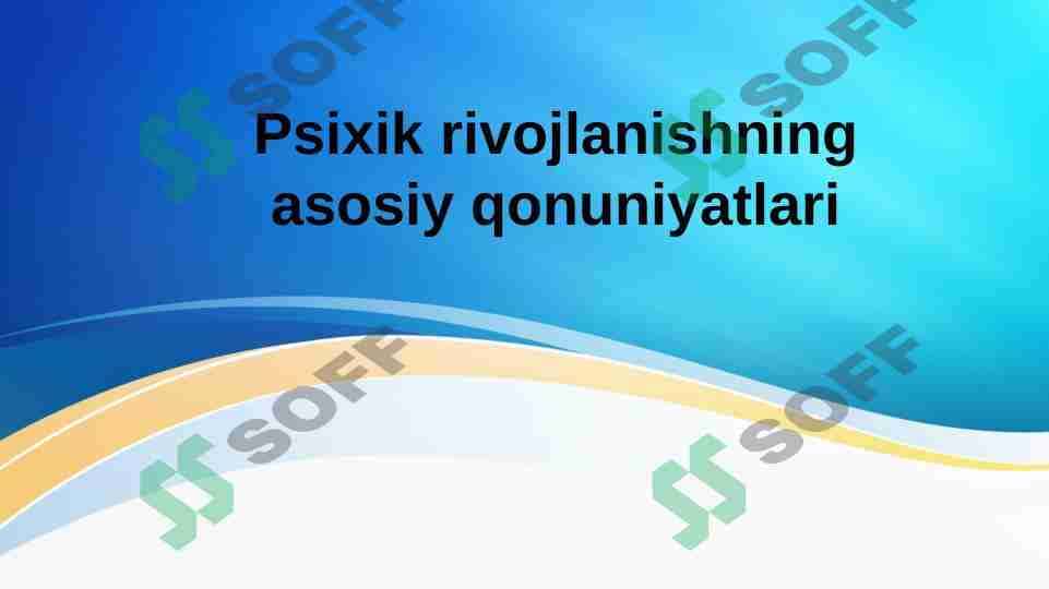 psixik rivojlanish 1