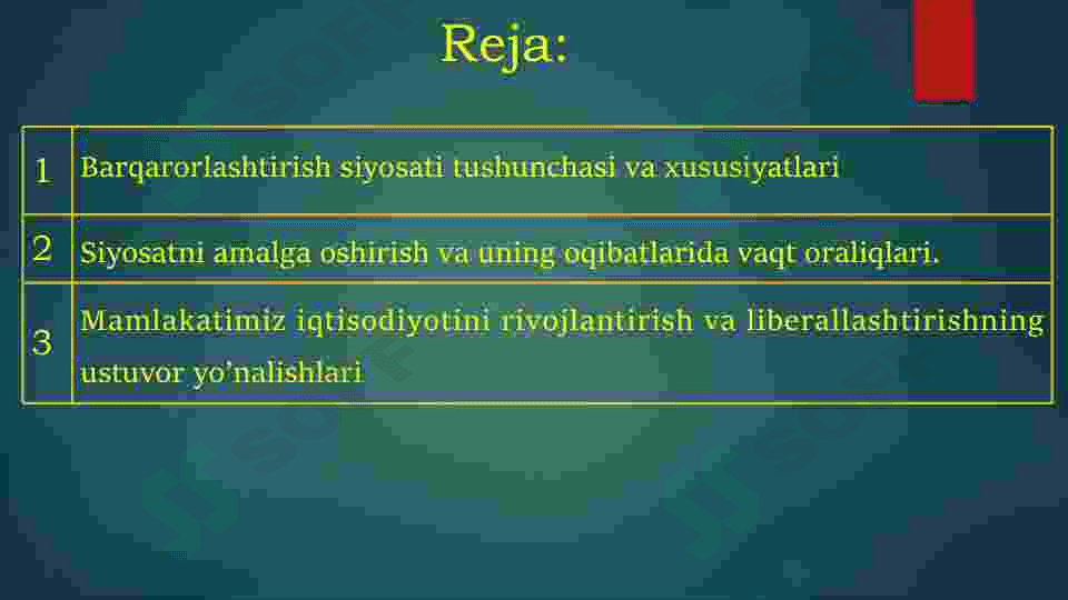 Barqarorlashtirish siyosati 2