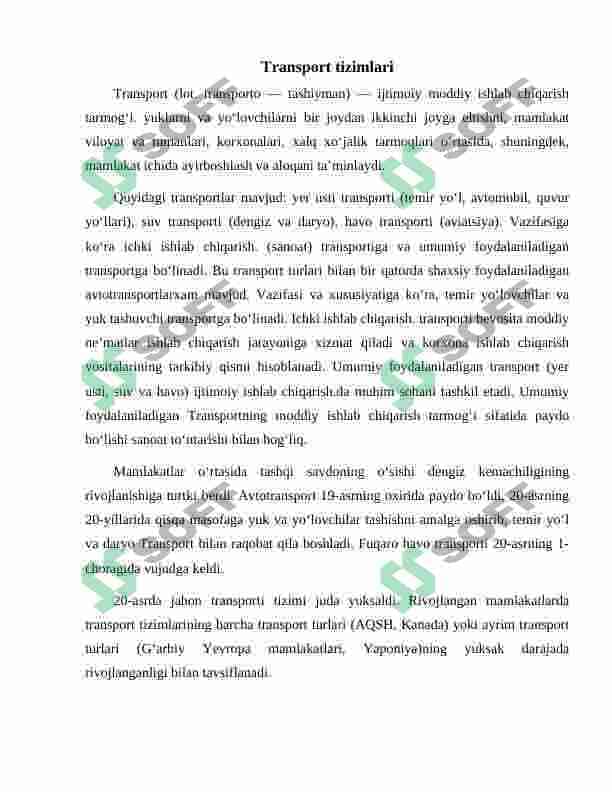 Transport va atrof muhit 2