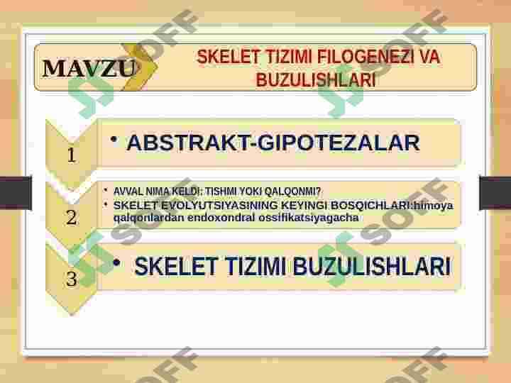 SKELET TIZIMI - FILOGENEZI VA BUZULISHLARI 2