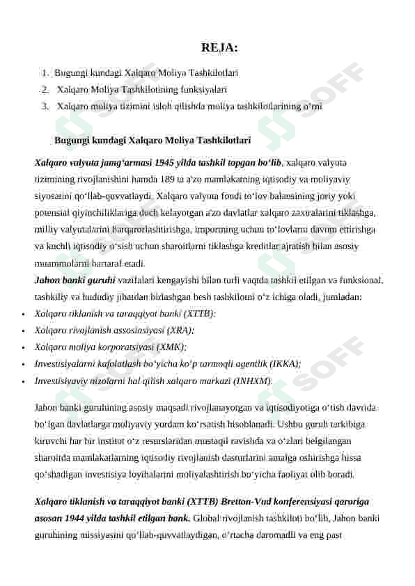 xalqaro moliya institutlari 2