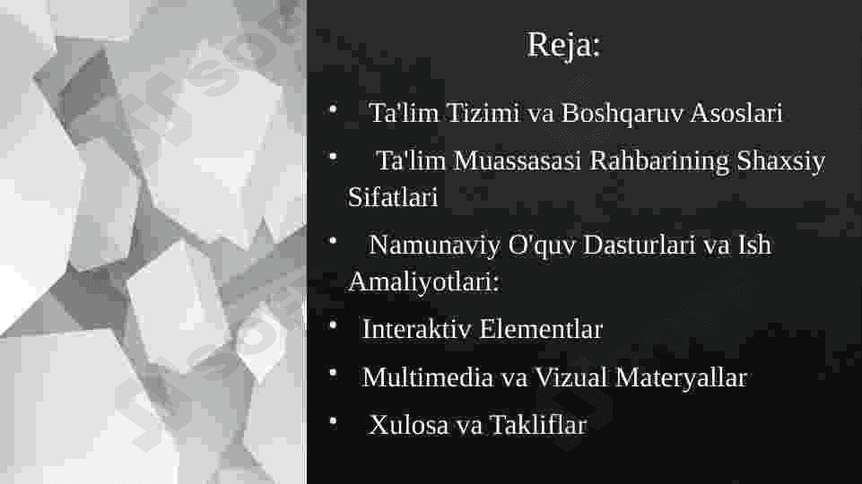 Ta’lim tizimi va uni boshqarish asoslari va ta’lim muassasasi rahbarining shaxsiy sifatlari. 2