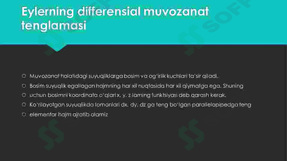 Eylerning differensial tenglamasi 2
