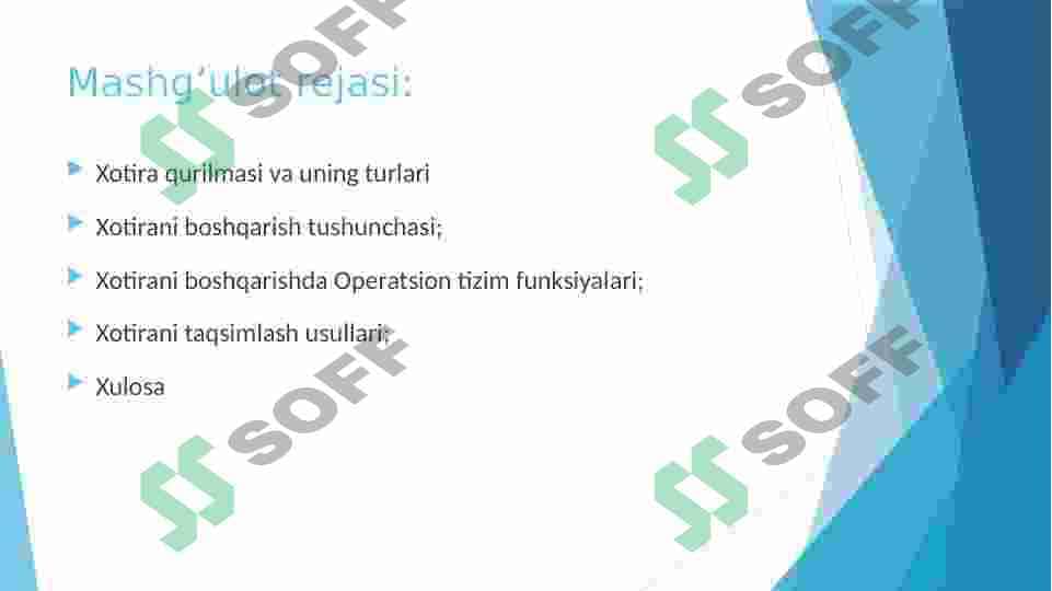 Operatsion tizimlarda xotirani boshqarish 2