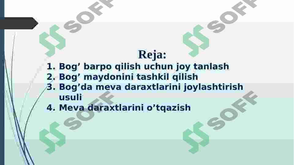 Meva va rezavor meva o’simliklarining kelib chiqishi, botanik tarkibi va biologik xususiyatlari. 2