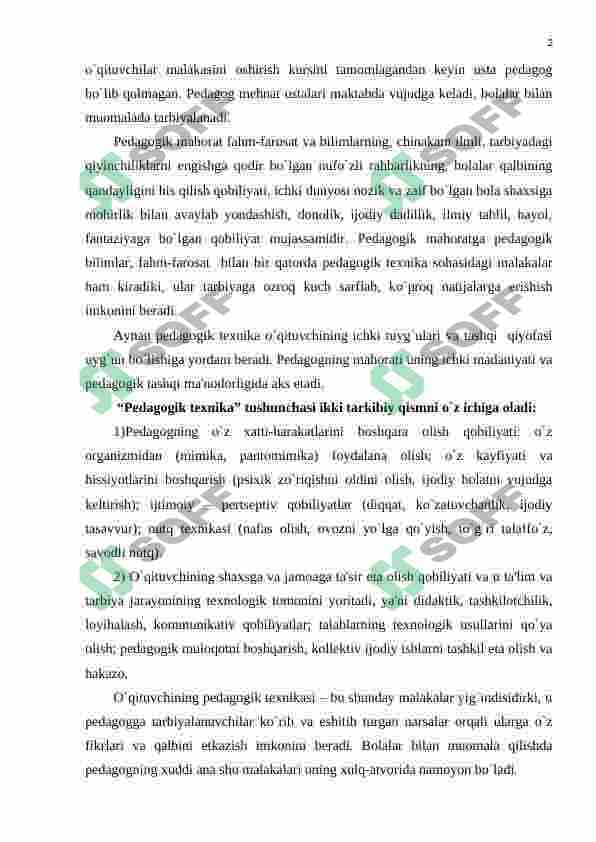 Pedagogik texnika Referat 2