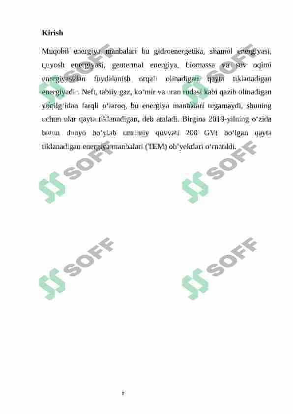 Muqobil energiya manbalari 2