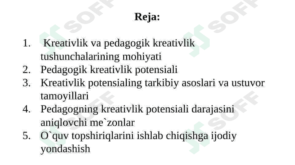 Pedagogik kreativlik va uning o`ziga xos jihatlari 2