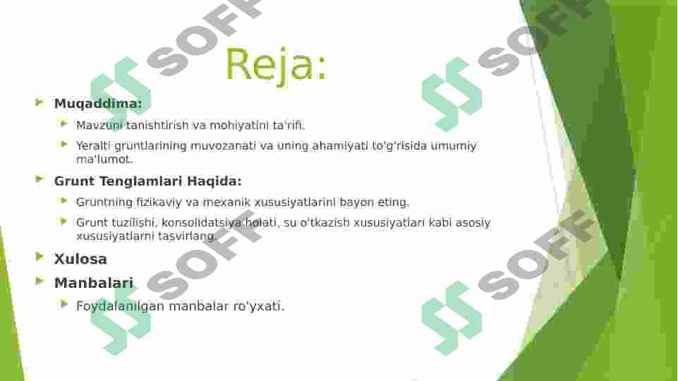 Zamin gruntlarining muvozanat holati tenglamalari 2