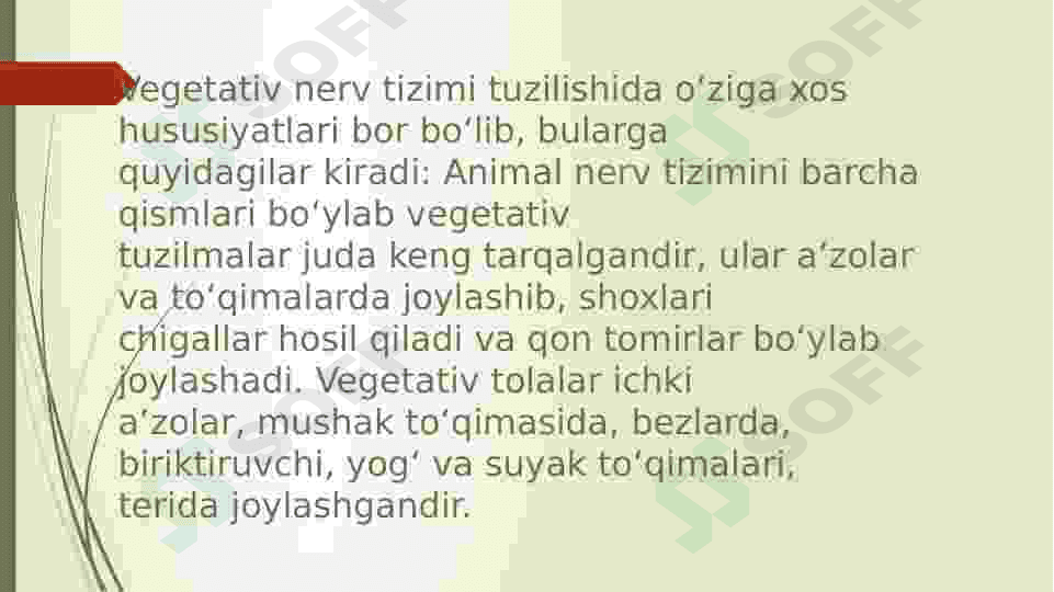 Vegetativ asab tizimining anatomiyasi va fiziologiyasi 2