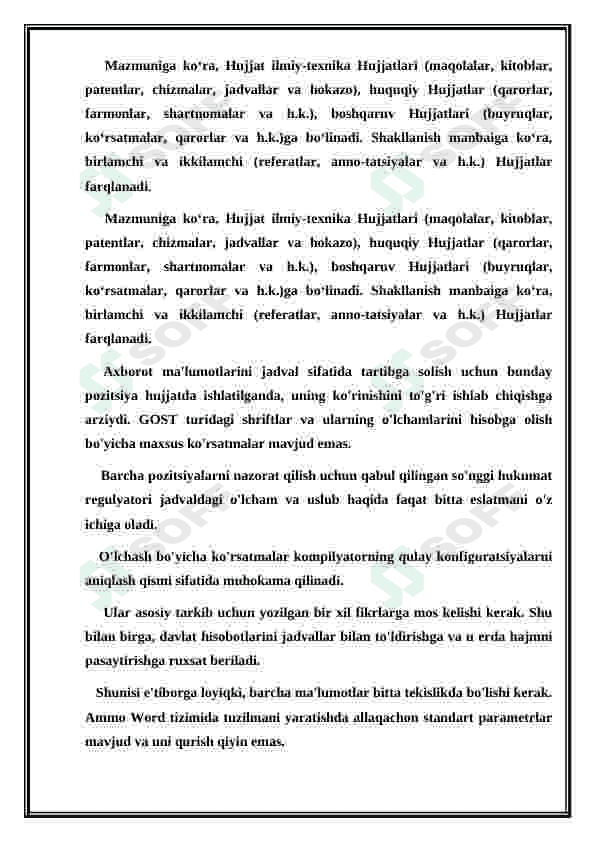 TURLI JADVAL SHAKLLARI ASOSIDA HUJJATLARNI TAYYORLASH 2
