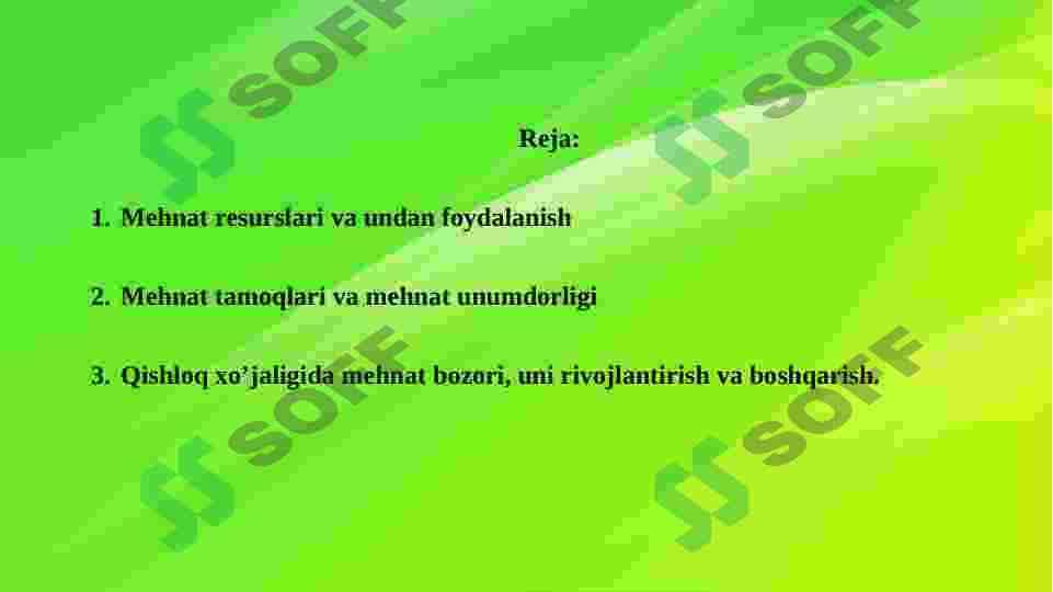 Agrobiznesda mehnat resurslari va undan samarali foydalanishni tashkil etish 2