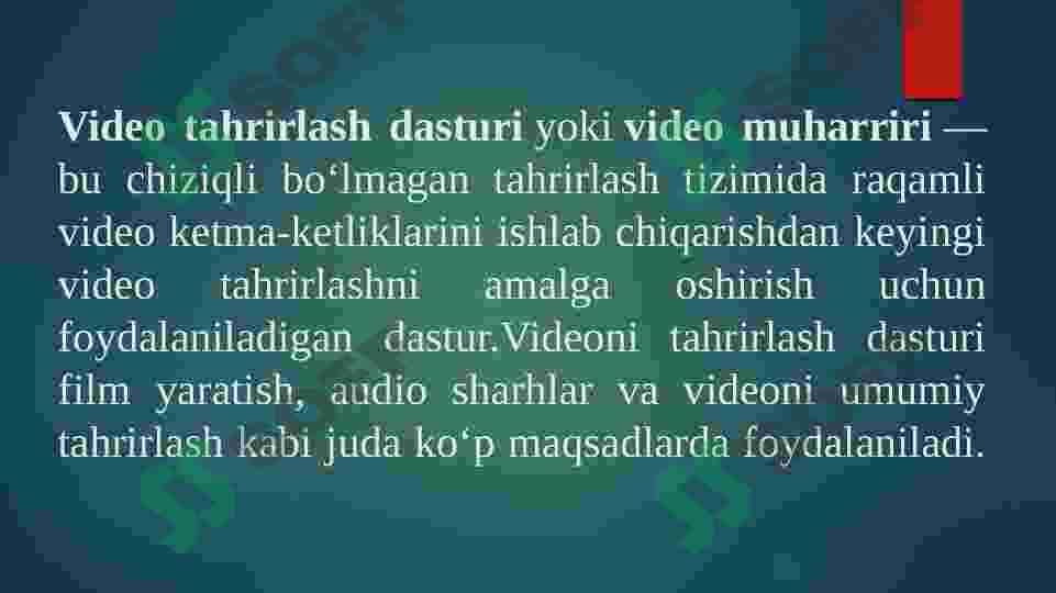 Videoni tahrirlash 2