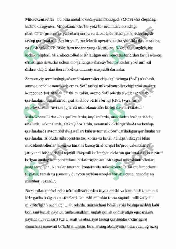 Mikrokontrollerli boshqarish tizimlarini ishga tushirish ishga tushirish va qayta ishga tushirish 2