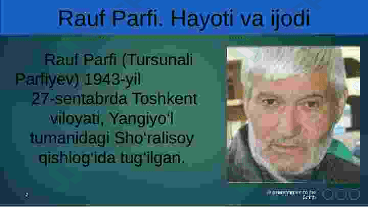 Rauf Parfining hayoti va ijodi 2