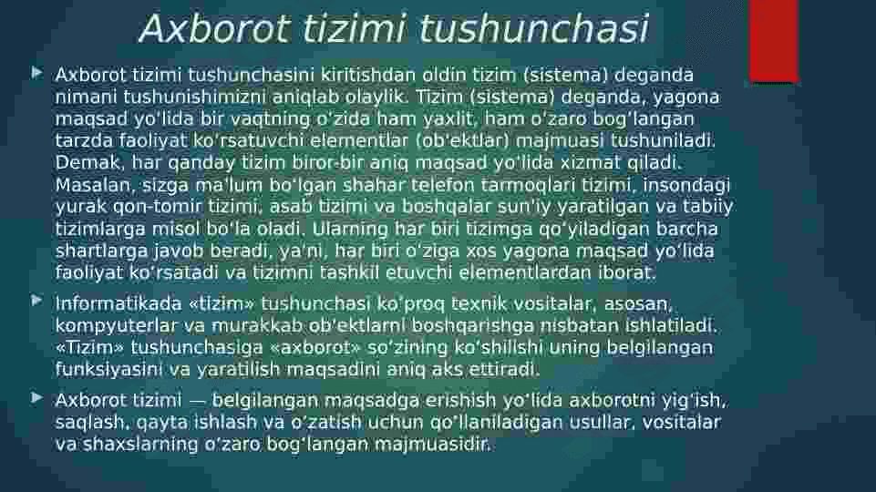 Axborot tizimlarini modellashtirish 2