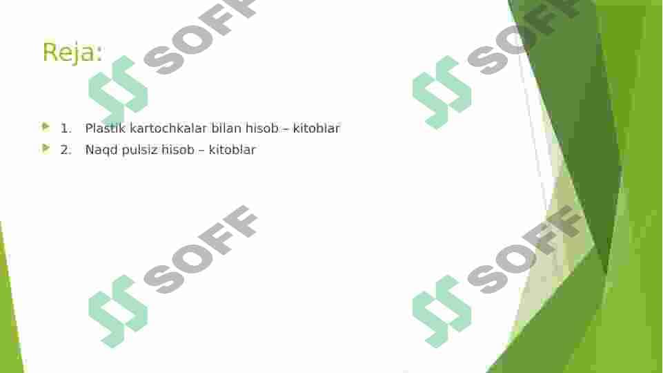 Bank plastik kartochkalar bilan operatsiyalar va ularning hisobi 2