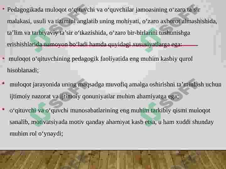 Oilada bolalar bilan muloqotni yo'lga qo'yishning pedagogik psixologiya shart sharoitlar 2