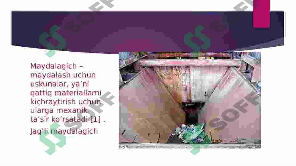 Maydalagichlar va tindirgichlar hisobi 2