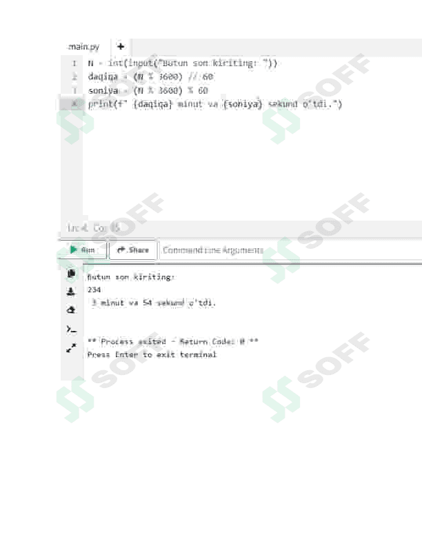 Python dasturlash tilidan mustaqil ish 2
